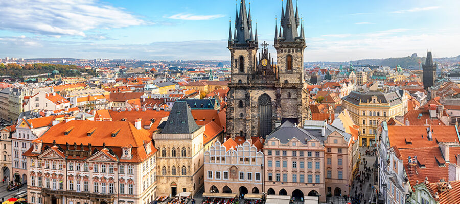 A classic European street view